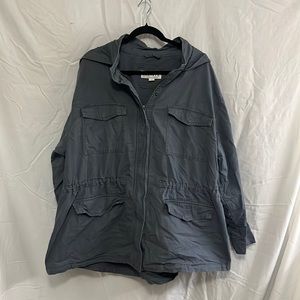 Ava & Viv Hooded Anorak Jacket in Slate Blue